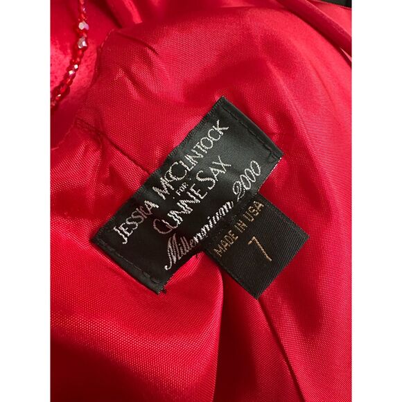 Vintage Y2k Jessica Mcclintock Gunne Sax 2000 Edition Red Prom Slip Dress size 7 - Picture 3 of 12